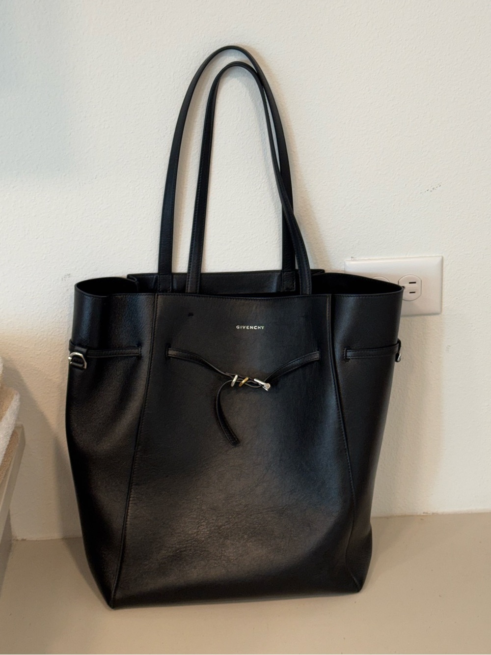 Givenchy Voyou Medium Black Leather Tote Bag